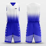 White and Purple Sublimated Basketball Set