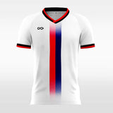 Custom White and Red Men's Soccer Jersey