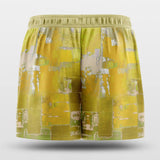 oil painting yellow training shorts