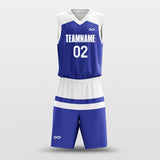 Parallel White Blue - Customized Basketball Jersey Set Design