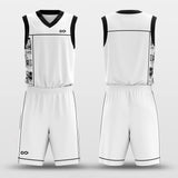 black and white basketball jersey set