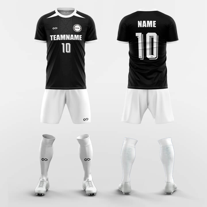 black custom soccer jerseys kit