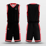 black pinstriped basketball jersey