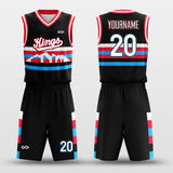 black red basketball jersey set