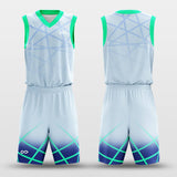 blue and green basketball jersey set