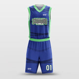 blue basketball jersey set