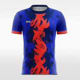 blue custom sleeve soccer jersey