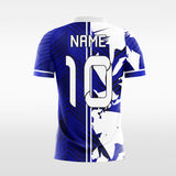 blue short sleeve soccer jersey