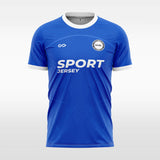 blue short soccer jersey