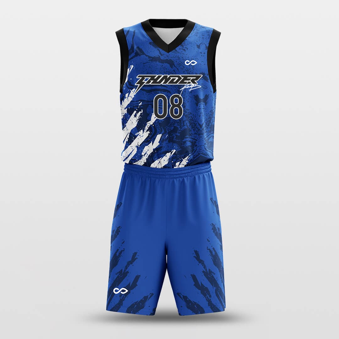 blue white basketball jersey set