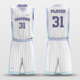 White Stripe Basketball Uniform