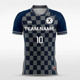 Black Plaid Men Soccer Jersey