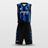 Jigsaw - Custom Sublimated Basketball Jersey Set Black and Blue