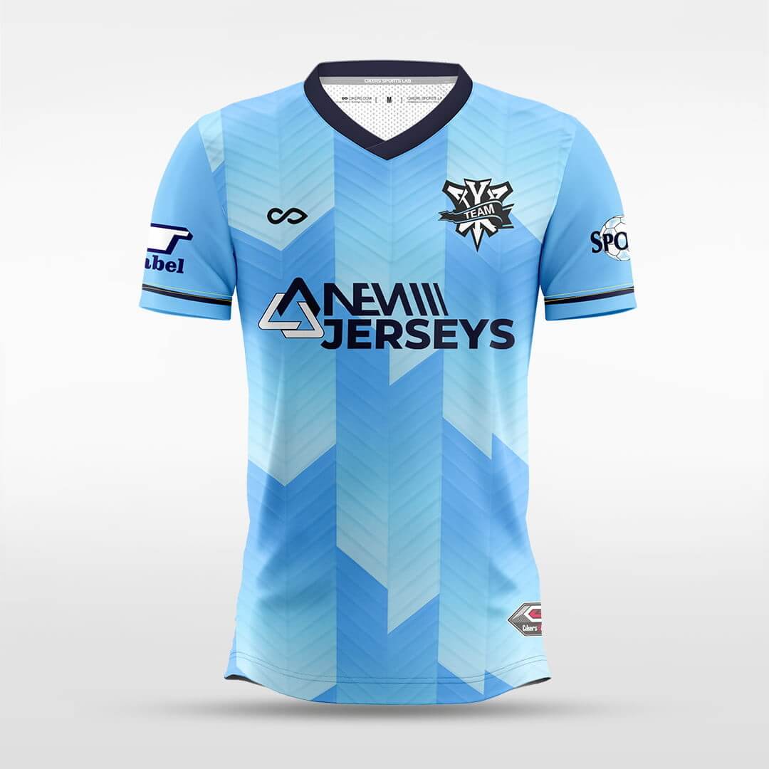 Blue soccer jerseys