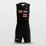 miami black basketball jersey kit