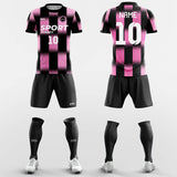 Pink Check-Custom Soccer Jerseys Kit Sublimated Design