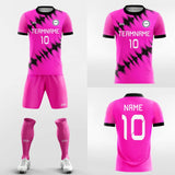 pink short sleeve soccer jersey kit