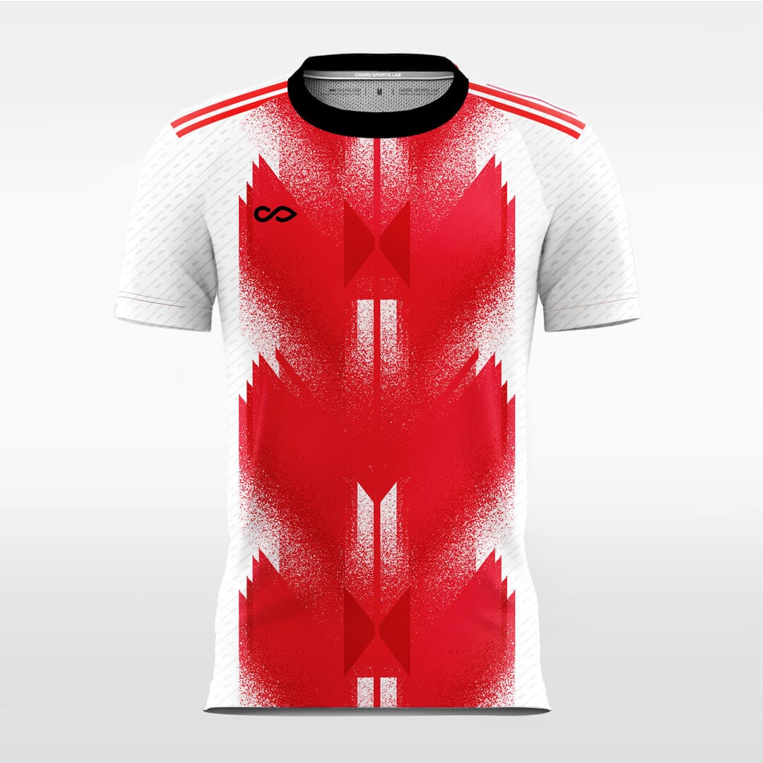 red and white short sleeve jersey