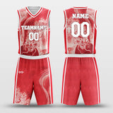 red custom basketball jersey kit