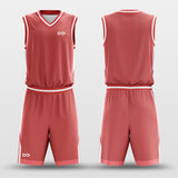 red custom basketball jersey kit