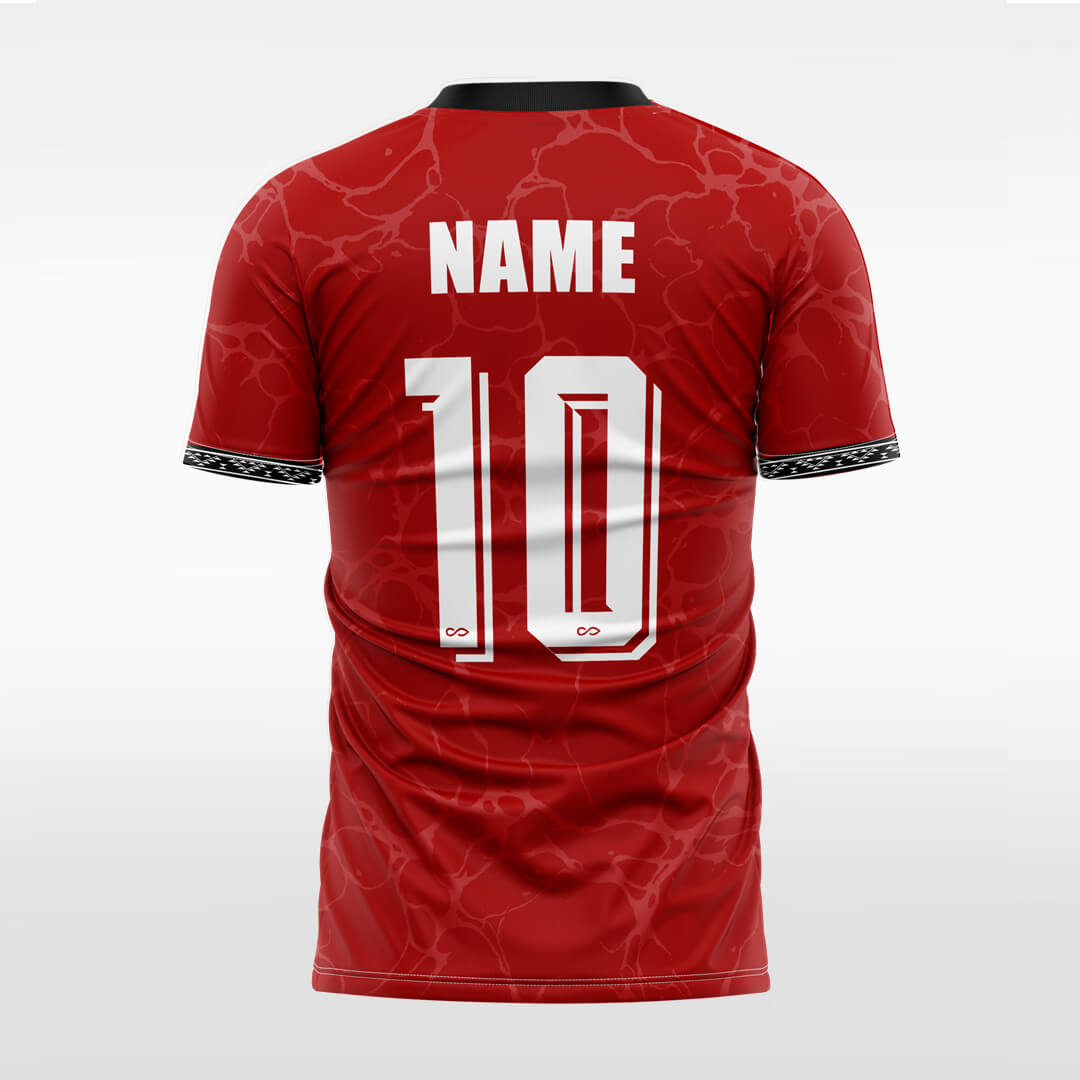 red custom short sleeve jersey