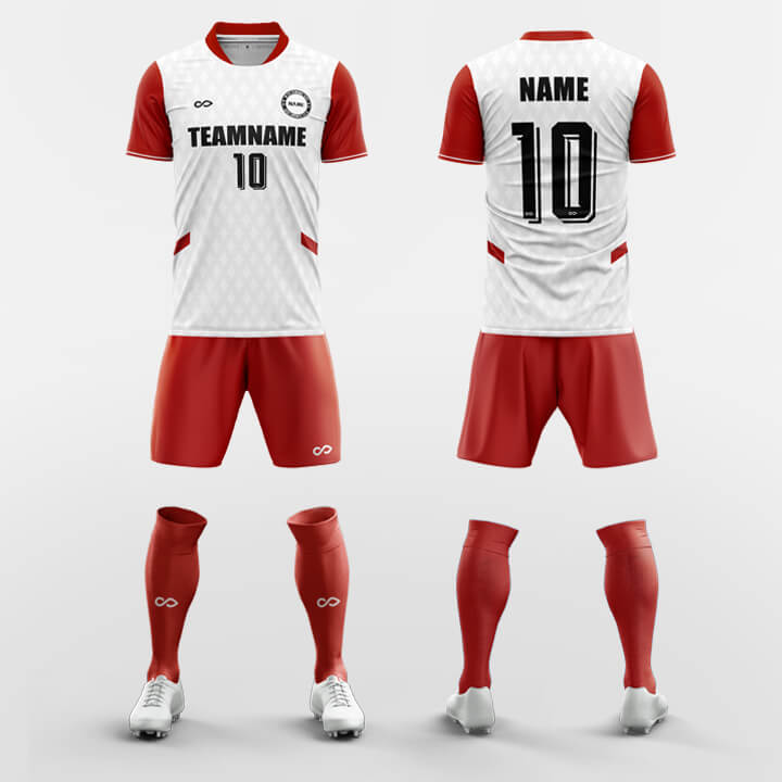  red custom soccer jerseys kit