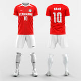  red custom soccer jerseys kit