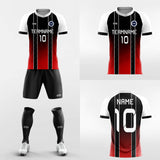      red short soccer jersey kit