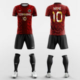 red sleeve soccer jersey kit