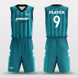 Green Stripe Basketball Jersey Set