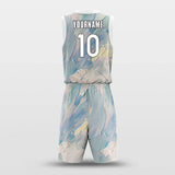 white custom sublimated basketball jersey