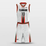 white custom sublimation basketball jersey