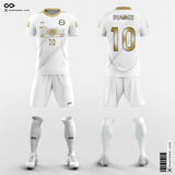 White Gold Soccer Jersey Retro