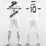 white short sleeve soccer jersey kit