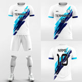 white short sleeve soccer jersey kit