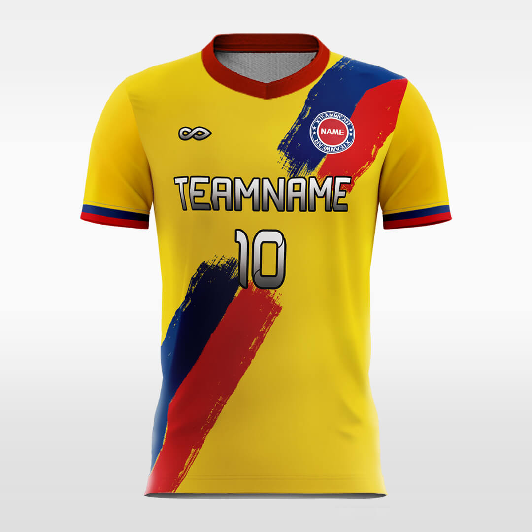 yellow  soccer jersey for men sublimation